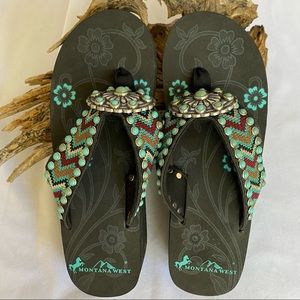 Montana West NWOT embellished sandals size 10